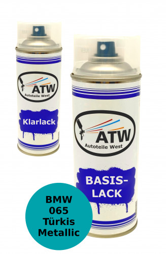 Autolack für BMW 065 Türkis Metallic +400ml Klarlack Set